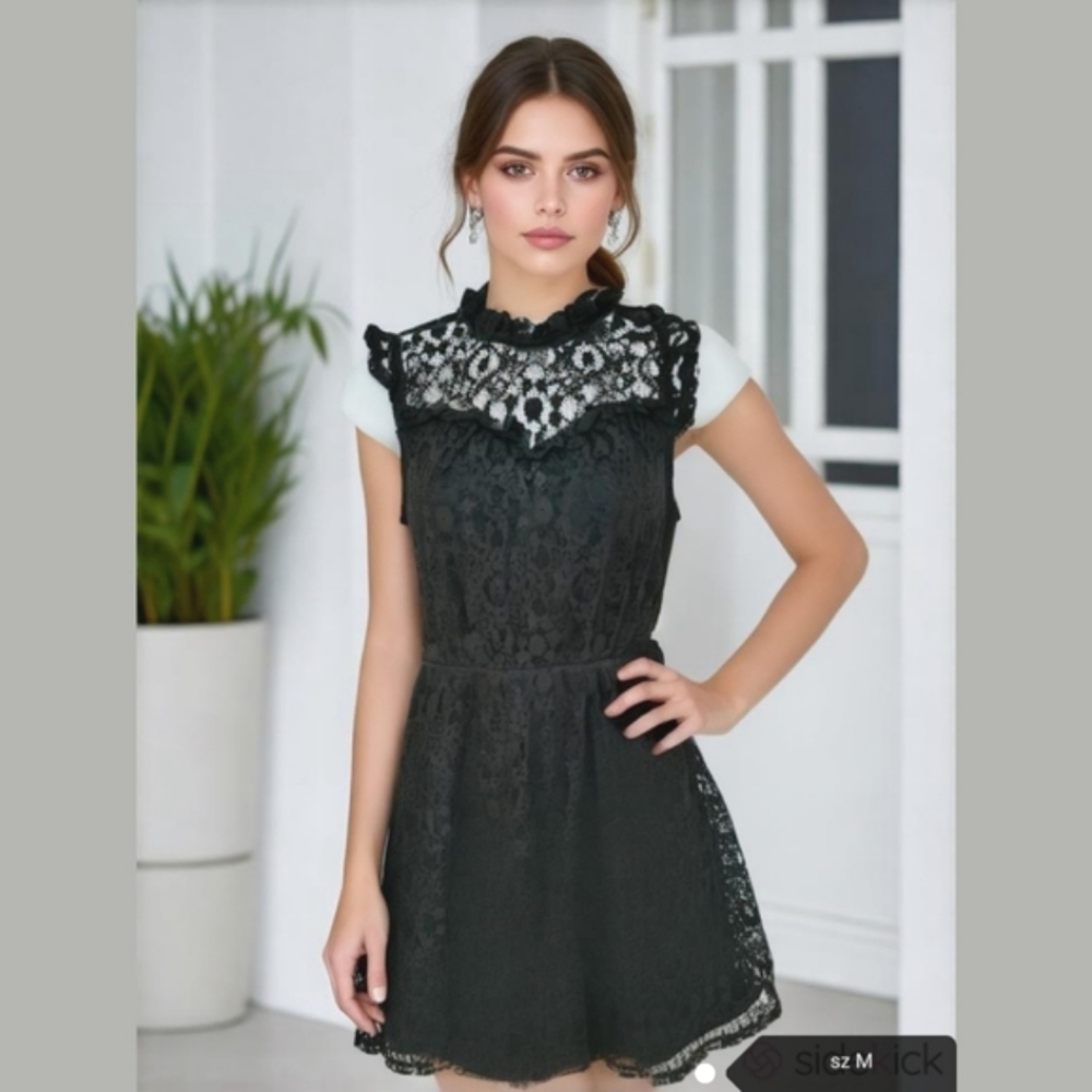 NWT Navy Blue lace dress by Manteau size M